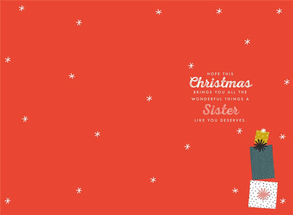 Assorted Gift Boxes Design Sister Christmas Card