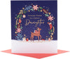 Sweet Reindeer Design Daughter Christmas Card