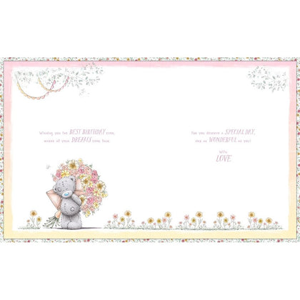 Bear With Flowers Daughter Boxed Birthday Card