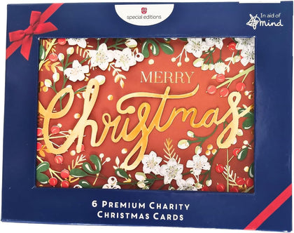 Box of 6 Premium Die Cut Mind Charity Christmas Cards Mental Health Charities 