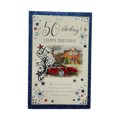 Age 50 Sport Car Design Sentimental Birthday Card