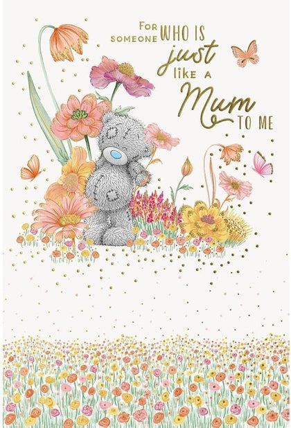 Bear Standing In Flowers Like A Mum Mother's Day Card