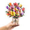 Petals of Joy Tulip Basket 3D Pop Up Greeting Card - Mother's Day Birthday Wedding Anniversary