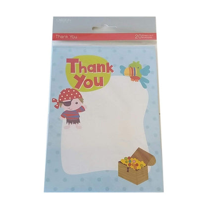 Pack of 100 Pirate Thank You Sheets and Envelopes by Carlton Cards