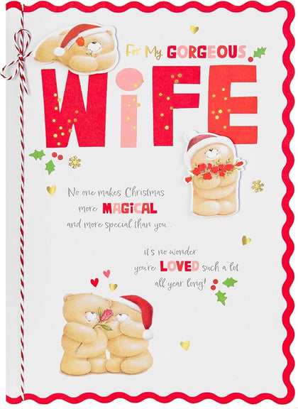 Forever Friends Festive Romance Design Luxury Boxed Wife Christmas Card