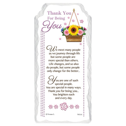 Thank You For Being You Sentimental Handcrafted Ceramic Plaque