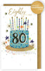 Big Blue Eighty Hand-Finished 80th Birthday Card