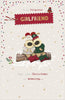 Boofles On Log Girlfriend Christmas Card