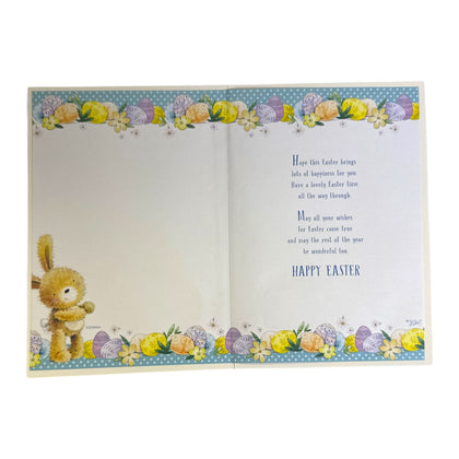 Just For You Rabbit And Chicks Design Open Easter Card