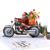 Santa on Wheels 3D Christmas Motorcycle Pop Up Card