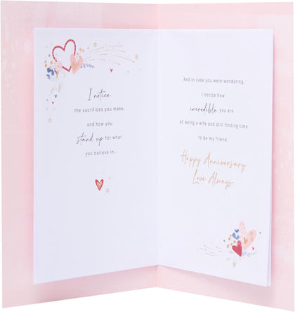 Loving Design Wife Wedding Anniversary Card