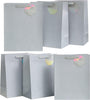 Silver Design Multipack Of 6 Large Gift Bags With Tags For Him/Her/Friend For Father's Day, Birthdays, Thank You, Congratulations or Other Gifts