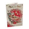 To a Special Mum and Dad Santa Reading Book Design Christmas Card
