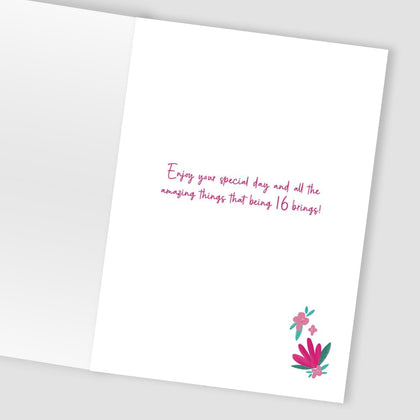 Sweet Sixteen Blossoms! Girl 16th Contemporary Birthday Card