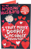 Funny 100% Handsome Husband Valentine's Day Card with Badge