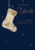 Ornate Gold Stocking Design Brilliant Uncle Christmas Card