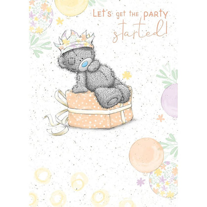 Bear Sat On Gift Birthday Card