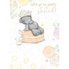 Bear Sat On Gift Birthday Card