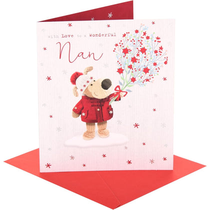Boofle With Flowers Nan Christmas Card