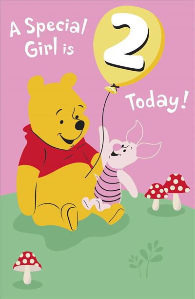 Winnie The Pooh 2nd Girl Birthday Card