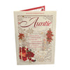 For You Auntie Poinsettias and Gifts Design Christmas Card