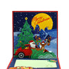Santa Driving a Red Car Festive 3D Pop Up Christmas Card