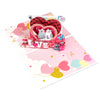 Romantic Cats in Heart Frame LOVE Design Pop Up Card