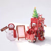 Santa’s Festive Truck & Snowman Scene Christmas Card