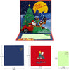 Santa Driving a Red Car Festive 3D Pop Up Christmas Card