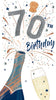 Embellished Fizz Popping 70th Birthday Card