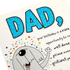 Dog Illustration Pop Up Design Funny Dad Birthday Card