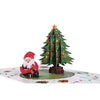 Festive Scene Xmas Tree and Santa Claus 3D Pop Up Christmas Card