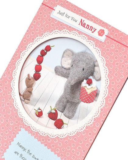 Cute Elephant Design Nanny Mother's Day Card
