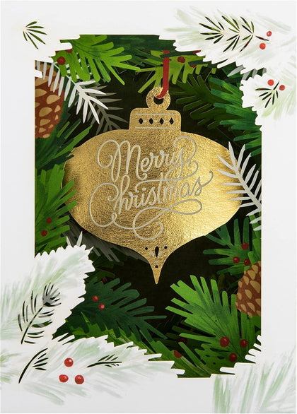 Traditional 3D Pop Up Bauble Design for Both Christmas Card