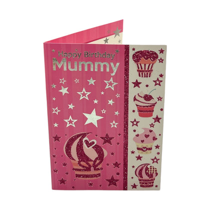 To Mummy Juvenile Pink Cupcakes Design Birthday Card
