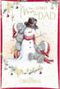 Bears Dressing Snowman Lovely Mam & Dad Christmas Card