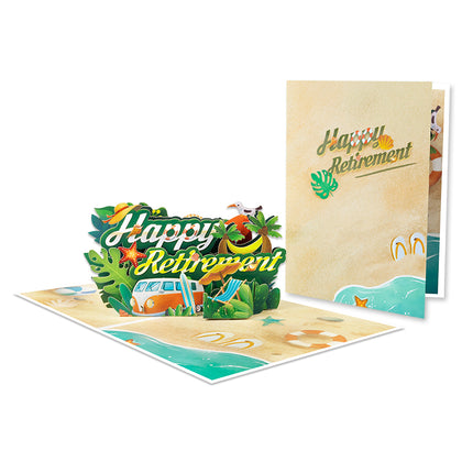 Chill & Cheers Beach Themed 3D Pop Up Retirement Card