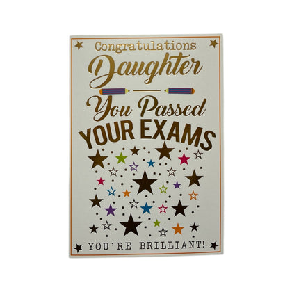 To Daughter You Passed Your Exam Stars Design Congratulations Card