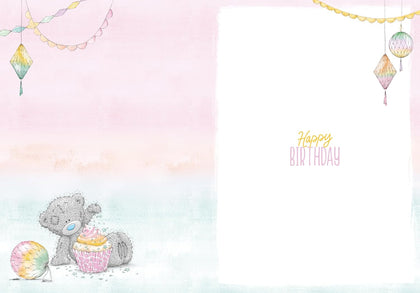 Bear Holding Cup Cake 30th Birthday Card