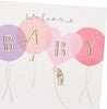 Balloons Design New Baby Girl Congratulations Card