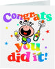Character with Champagne Bottle Design Congratulations Card