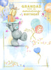 Bear Carrying Gifts Above Head Grandad Birthday Card