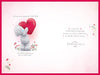 Bear Leaning On Red Heart Luxury Handmade Fiancée Valentine's Day Card