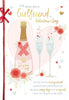 Champagne And Glasses Beautiful Girlfriend Luxury Handmade Valentine's Day Card