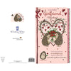 Hedgehogs With Roses Girlfriend Luxury Handmade Valentine's Day Card