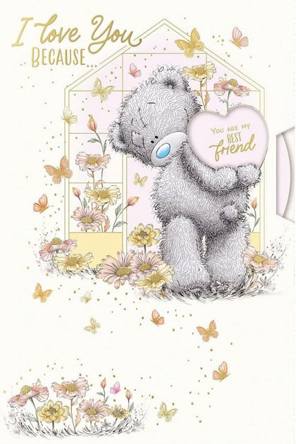 Bear With Greenhouse Spinner Mum Best Friend Handmade Mother's Day Card