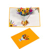 Sunflower with Golden Bow Bright Bouquet Pop Up Greeting Card
