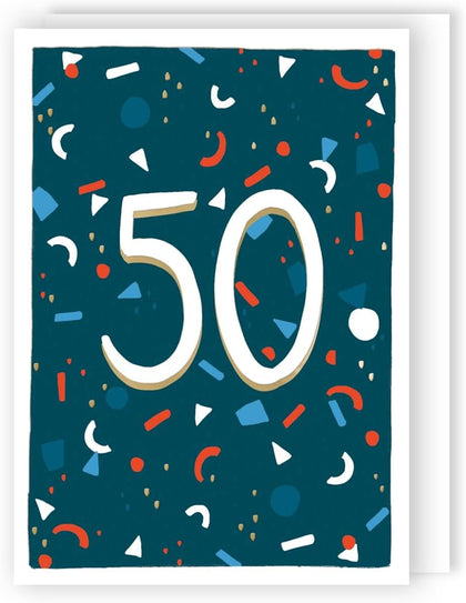 Fifty-Tastic Fun! Contemporary 50th  Birthday Card