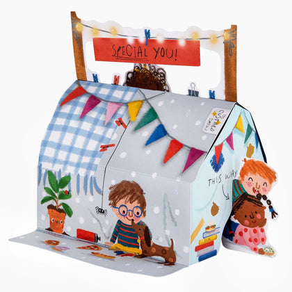 3D & Pop Up Children's Blanket Fort Design Kids Birthday Card