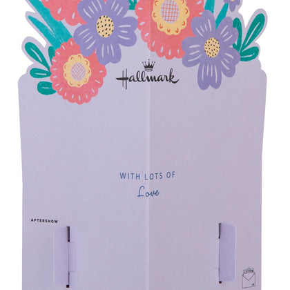 3D Pop-Up Pink Flowers & Vase Design Birthday Card